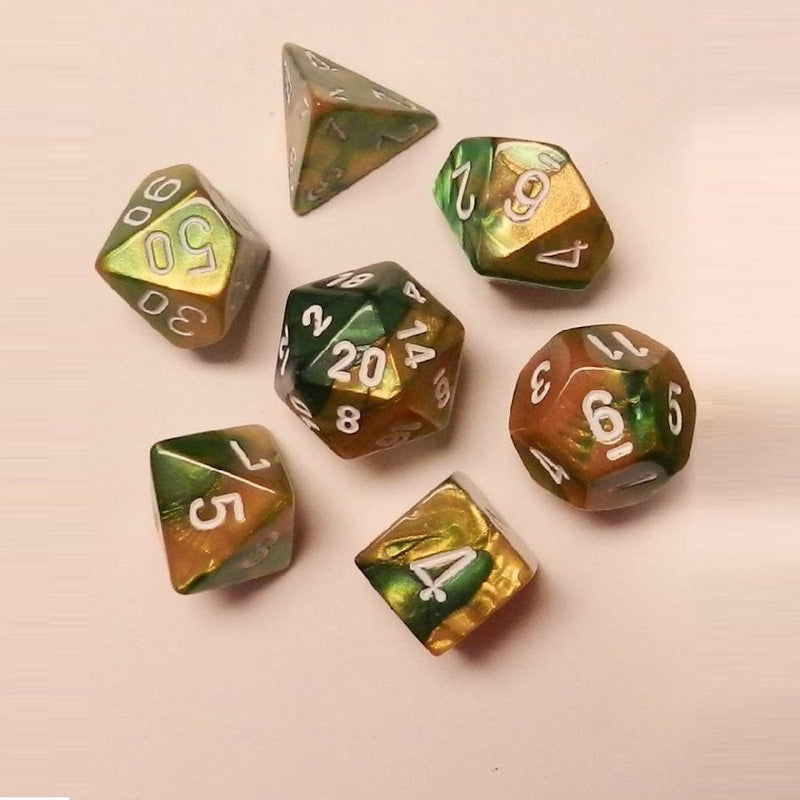 Chessex Poly Gemini Gold-green/white