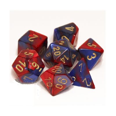 Chessex Poly Gemini Blue-red/gold