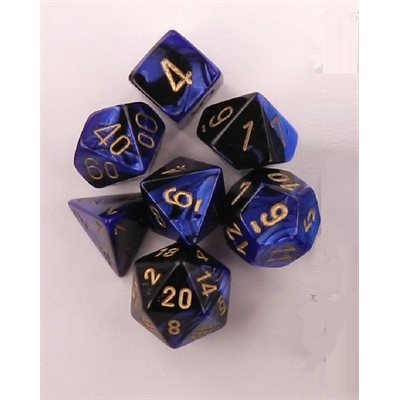 Chessex Poly Gemini Black-blue/gold
