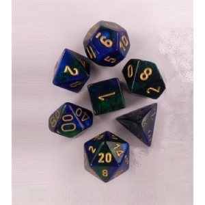 Chessex Poly Gemini Blue-green/gold
