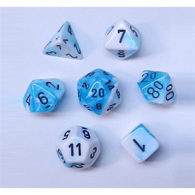 Chessex Poly Gemini Teal-white/black