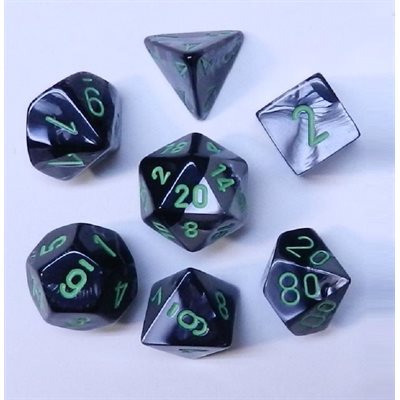 Chessex Poly Gemini Black-grey/green