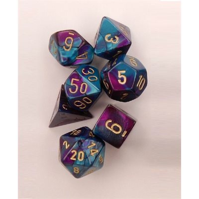 Chessex Poly Gemini Purple-teal/gold