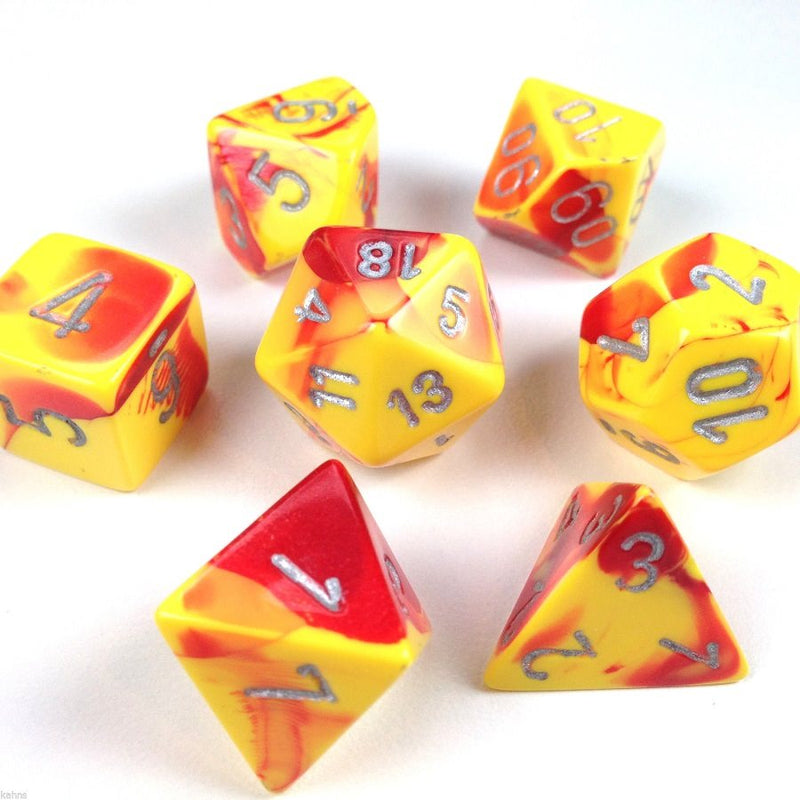 Chessex Poly Gemini Red-yellow/silver