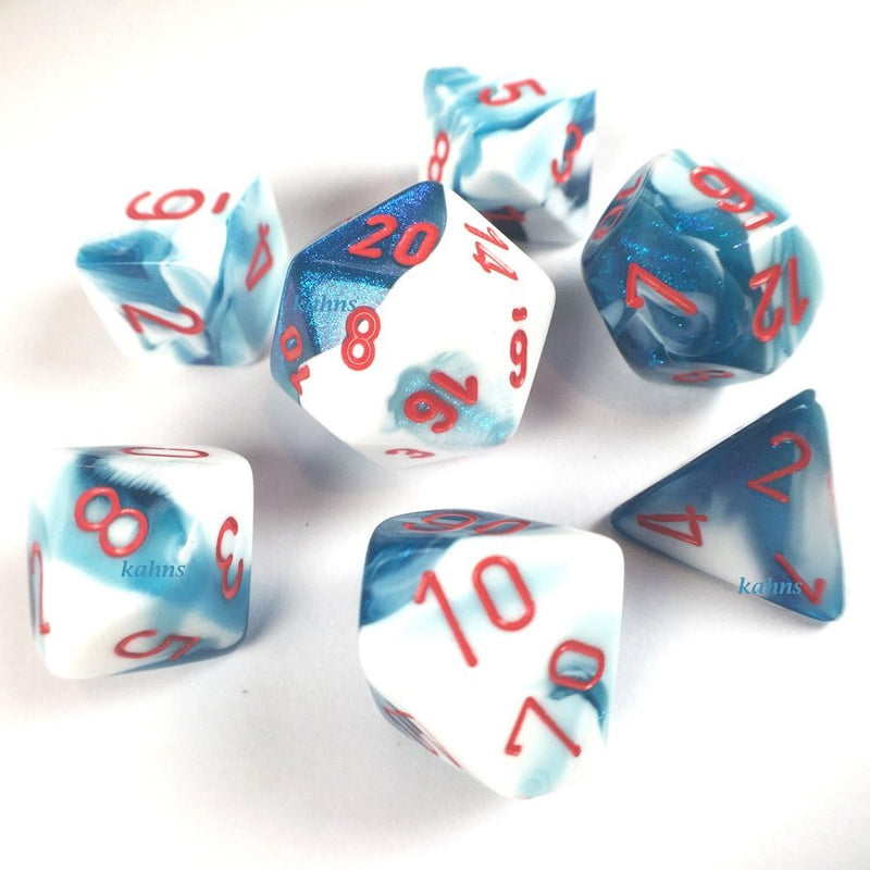 Chessex Poly Gemini Astral Blue-white/red
