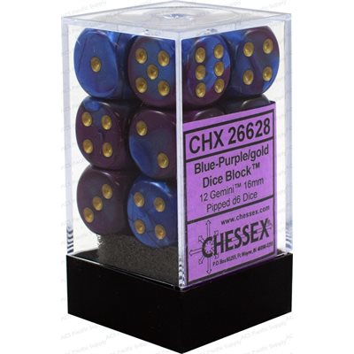 Chessex 12d6 Gemini Blue-purple/gold