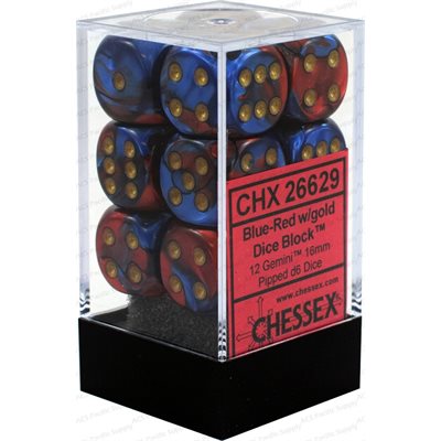 Chessex 12d6 Gemini Blue-red/gold