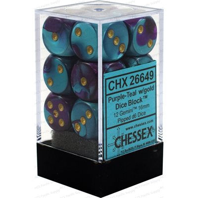 Chessex 12d6 Gemini Purple-teal/gold