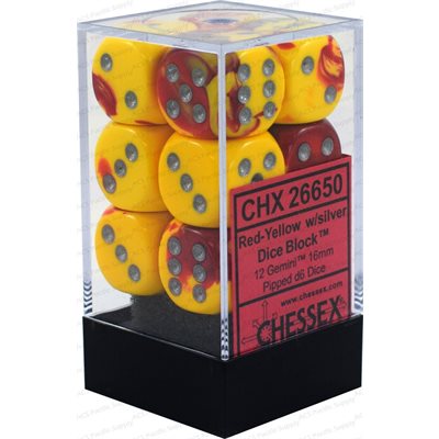 Chessex 12d6 Gemini Red-yellow/silver