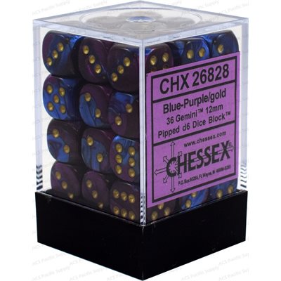 Chessex 36d6 Gemini Blue-purple/gold