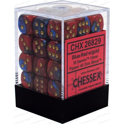 Chessex 36d6 Gemini Blue-red/gold