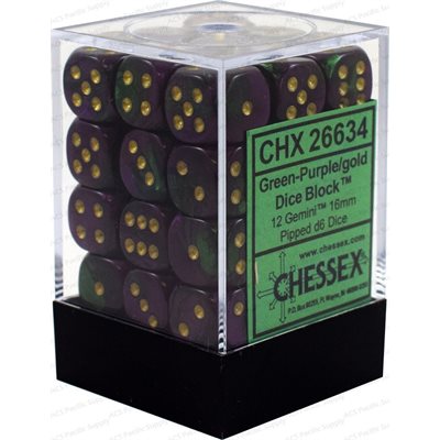 Chessex 36d6 Gemini Green-purple/gold