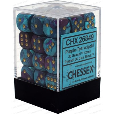 Chessex  36d6 Gemini Purple-teal/gold