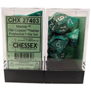 Chessex Poly Marble Oxi-copper/white