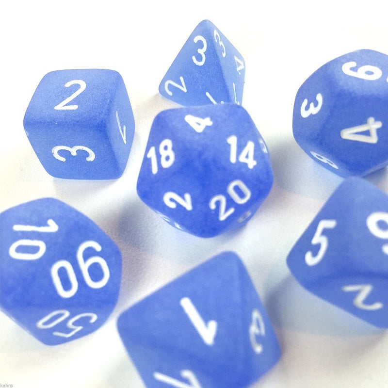 Chessex Poly Frosted Blue/white