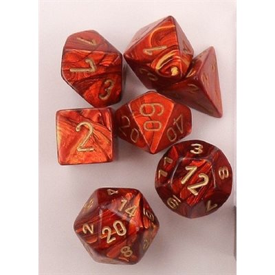 Chessex Poly Scarab Scarlet/gold