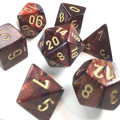 Chessex Poly Scarab Blue Blood/gold