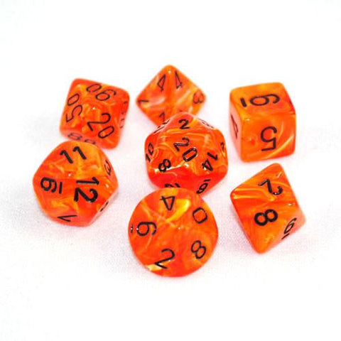 Chessex Poly Vortex Orange/black
