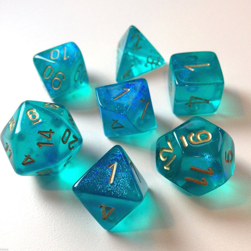 Chessex Poly Borealis Teal/gold