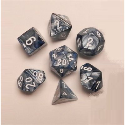 Chessex Poly Lustrous Slate/white