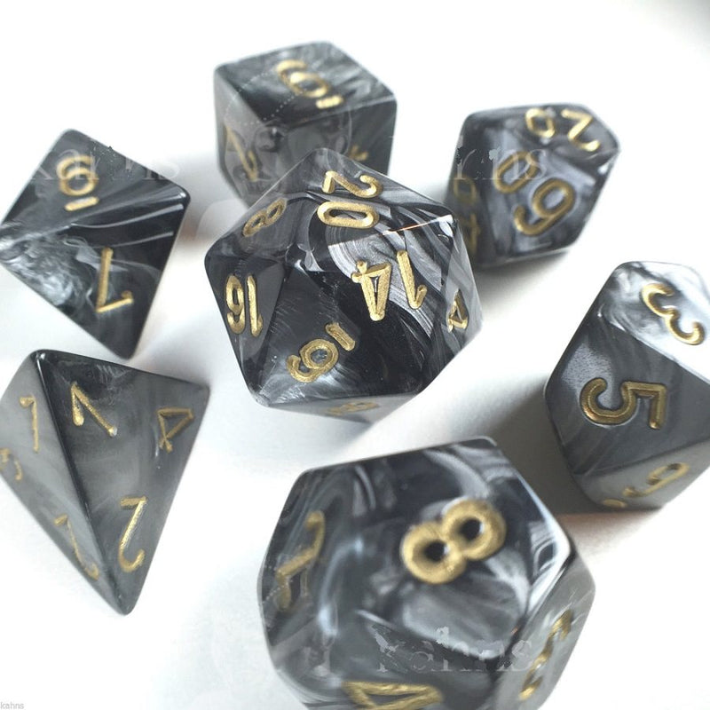 Chessex Poly Lustrous Black/gold