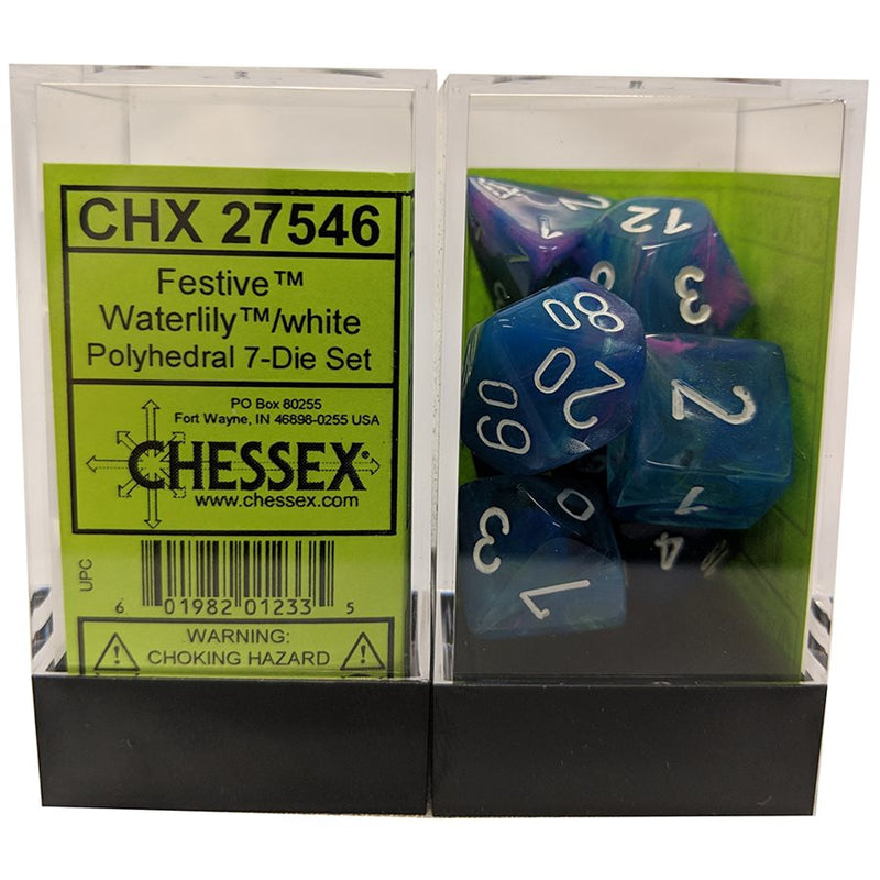 Chessex Poly Festive Waterlily/white