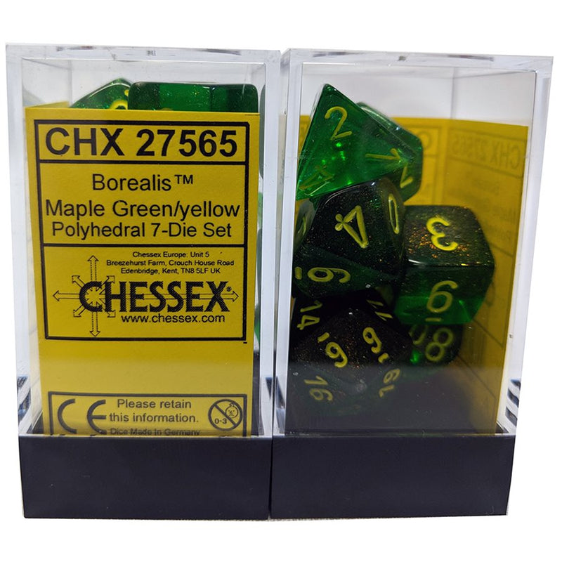 Chessex Poly Borealis Maple Green/yellow