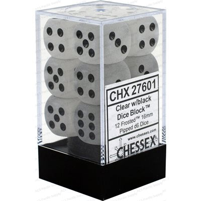 Chessex  12d6 Frosted Clear/black