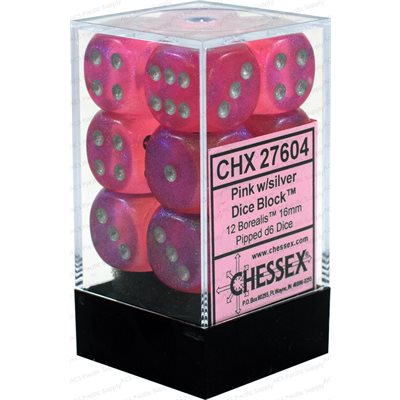 Chessex 12d6 Borealis Pink/silver