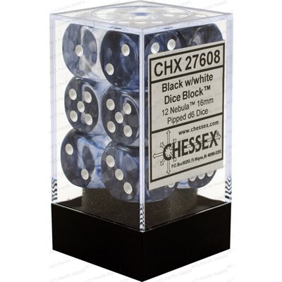 Chessex  12d6 Nebula Black/white
