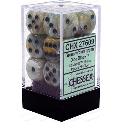 Chessex 12d6 Marble Green/dark Green