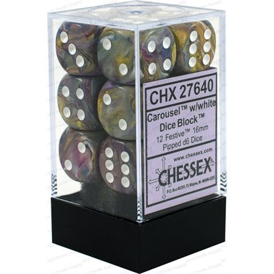 Chessex 12d6 Festive Carousel/white