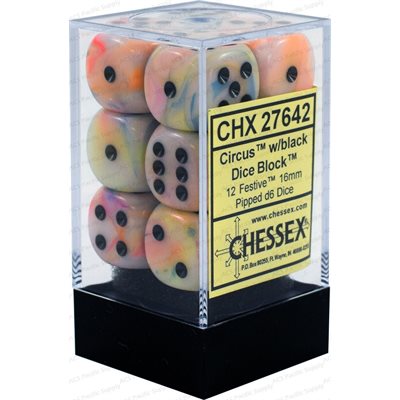 Chessex  12d6 Festive Circus/black