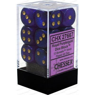 Chessex 12d6 Borealis Royal Purple/gold