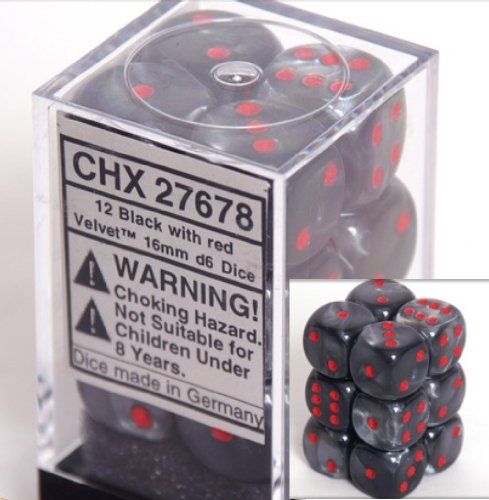 Chessex 12d6 Velvet Black/red