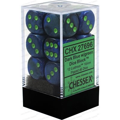 Chessex 12d6 Lustrous Dark Blue/green
