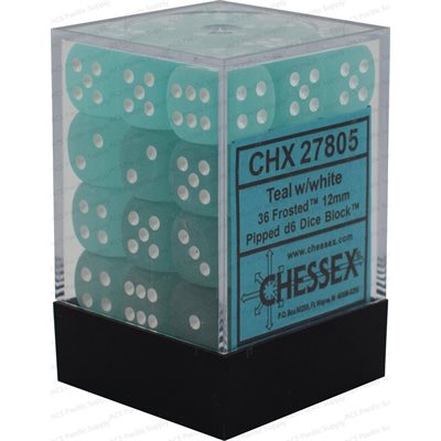 Chessex 36d6 Frosted Teal/white