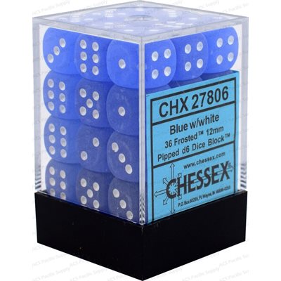 Chessex 36d6 Frosted Blue/white