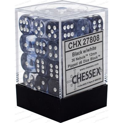 Chessex 36d6 Nebula Black/white