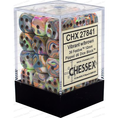 Chessex 36d6 Festive Vibrant/brown
