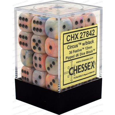 Chessex 36d6 Festive Circus/black