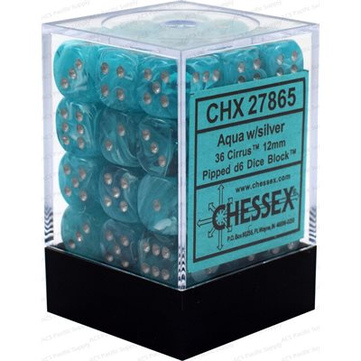 Chessex 36d6 Cirrus Aqua/silver