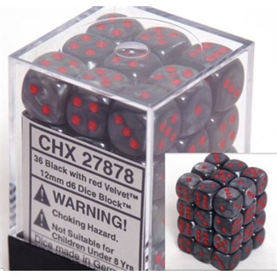 Chessex 36d6 Velvet Black/red