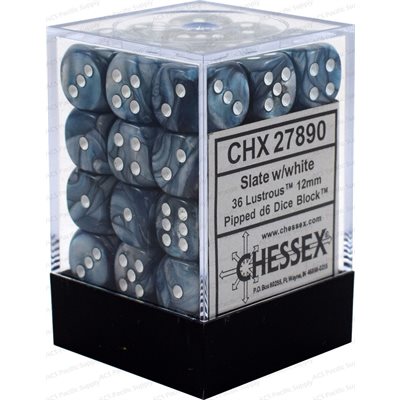 Chessex 36d6 Lustrous Slate/white