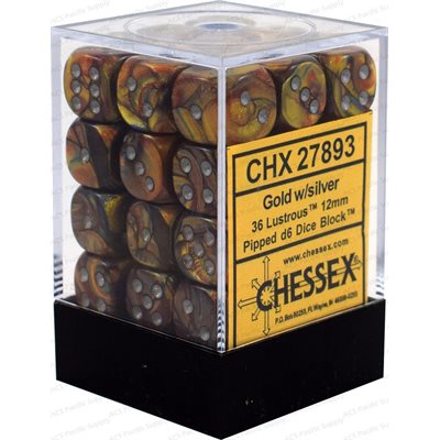 Chessex 36d6 Lustrous Gold/silver