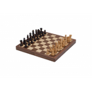Chess Set 11" Walnut Finish Magnetic Folding