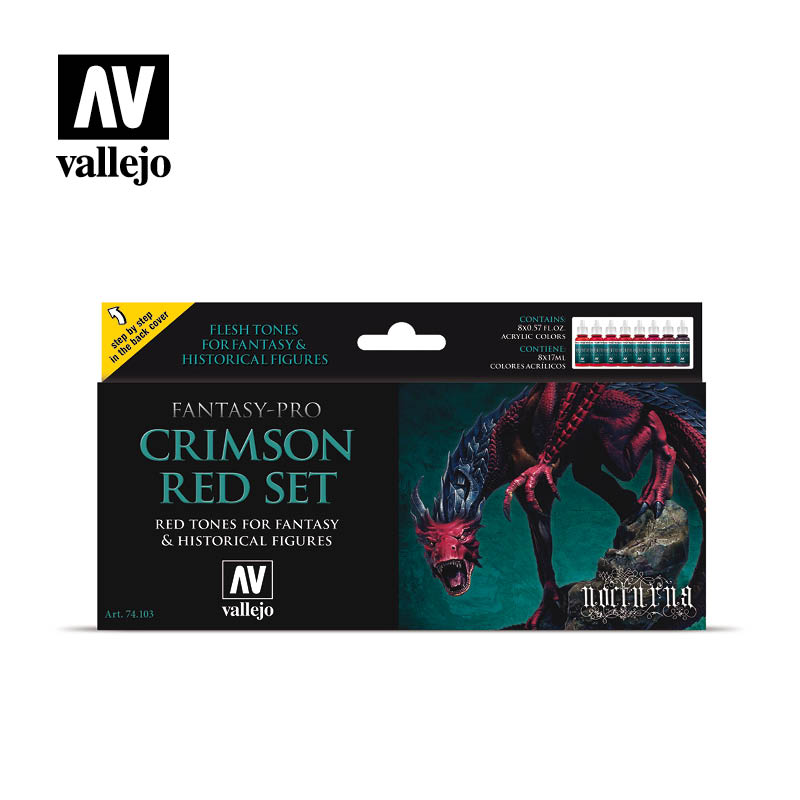 Vallejo Paint Set Fantasy-pro Crimson Red (8)