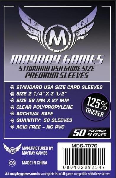 Mayday Sleeves: MDG-7076 Premium Standard American 56x87mm (50)