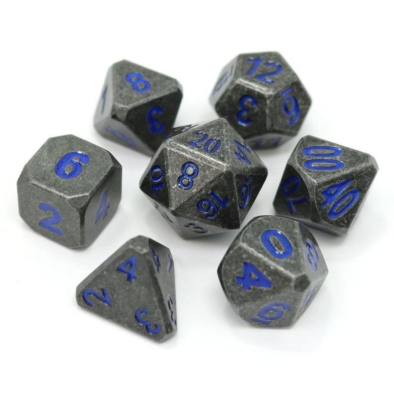 Die Hard Dice Forge Dice Set Raw Steel W/paragon Blue