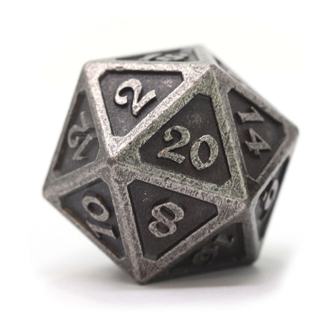 Die Hard Dice Dire D20 - Mythica Dark Silver